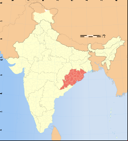Orissa on map over india
